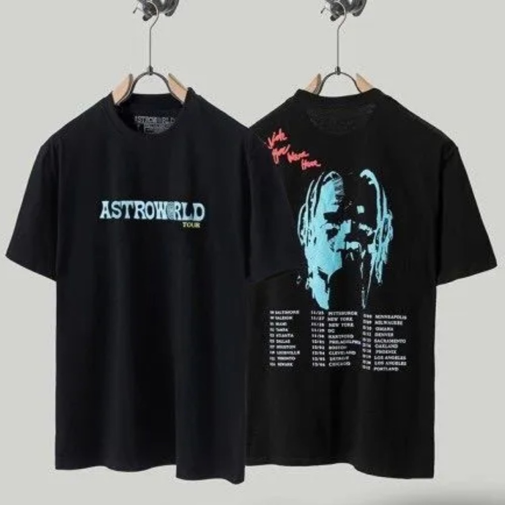 Travis Scott Astroworld Tour Shirt Black Tee - NEW XL